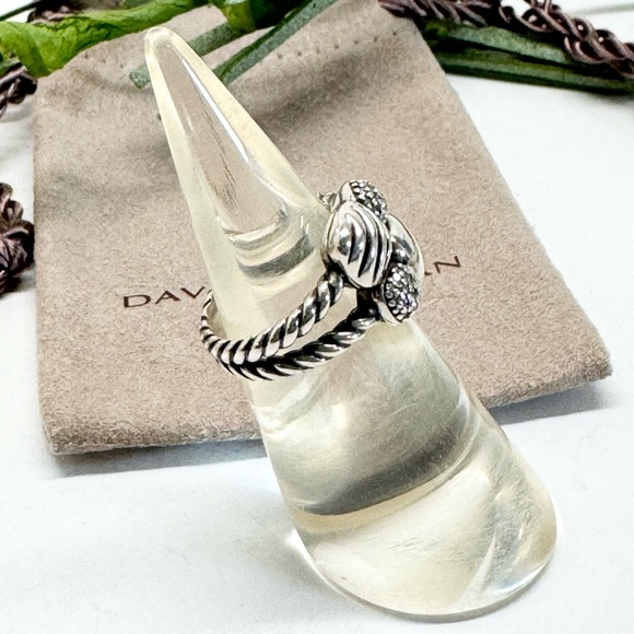 David Yurman Diamond Small Chiclet Ring .925 - Picture 4 of 9